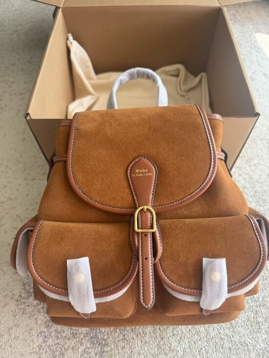 Polo Ralph Lauren Handbags - Polo Ralph Lauren Suede Bellport Backpack In Brown | ModeSens